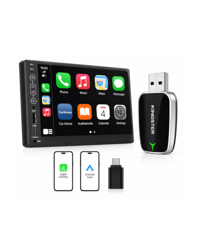 KINGSTER 2-in-1 Wireless CarPlay Adapter & Android Auto Adapter
