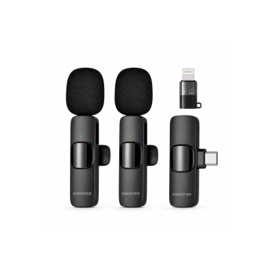 KINGSTER® K9 Dual Wireless Lavalier Microphone for Android & iPhone