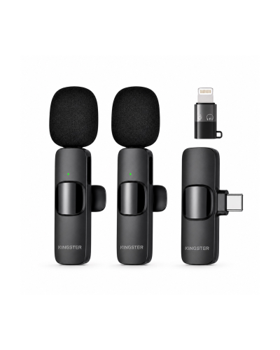 KINGSTER® K9 Dual Wireless Lavalier Microphone for Android & iPhone