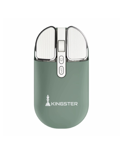KINGSTER® Wireless Bluetooth Rechargeable Mouse – Silent Click, Dual Mode (BT 5.2 + 2.4GHz), Sage Green