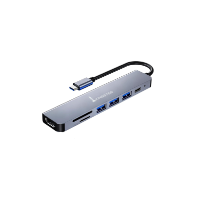 KINGSTER® 7-in-1 USB-C Hub Docking Station with 4K HDMI, 100W PD